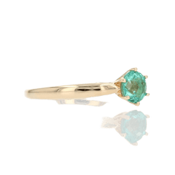 Bague Solitaire en or jaune et émeraude - Castafiore