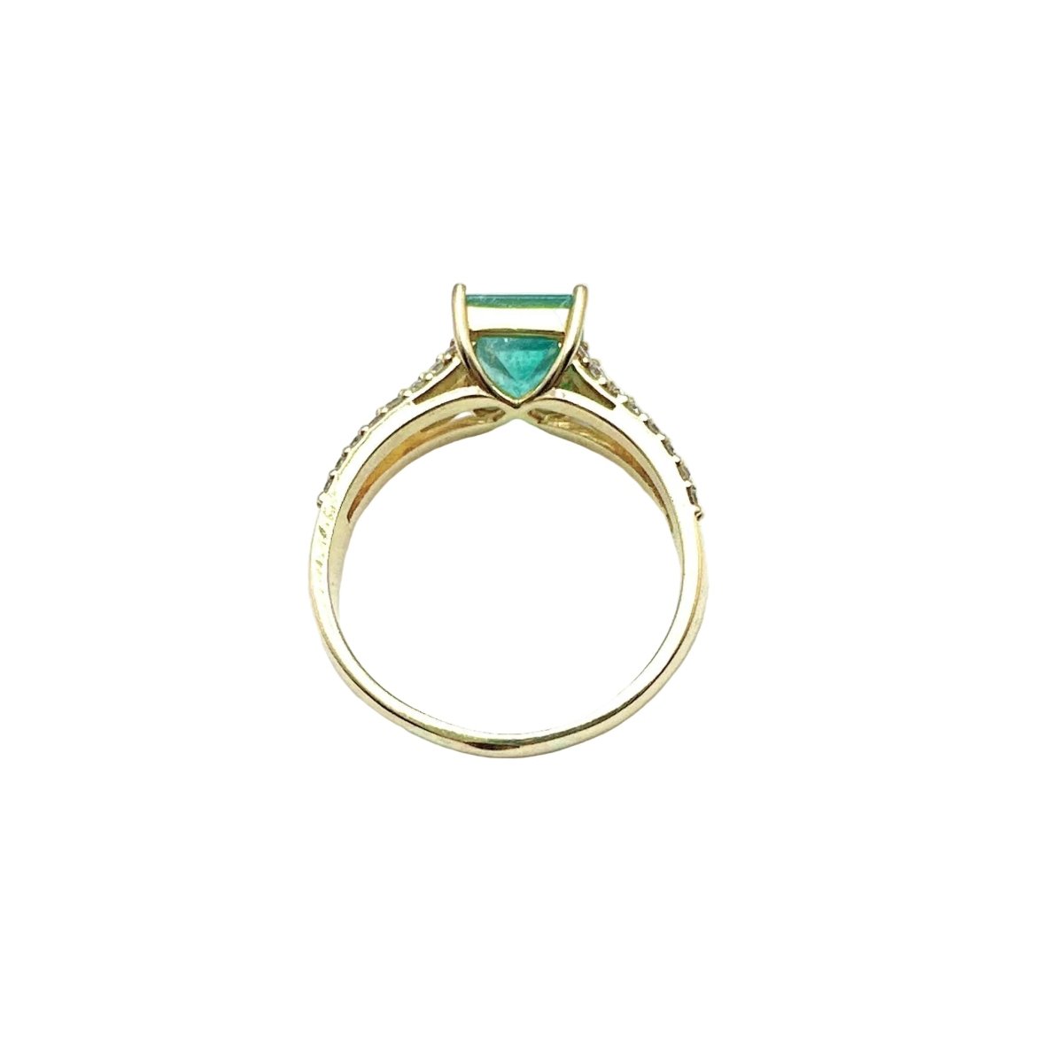 Bague Solitaire en or jaune et émeraude - Castafiore