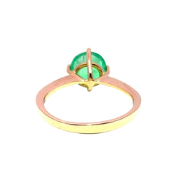 Bague Solitaire en or jaune et émeraude - Castafiore