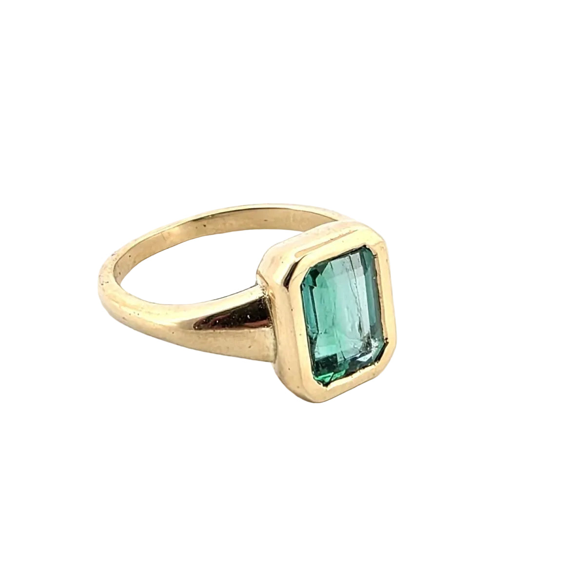 Bague Solitaire en or jaune et émeraude - Castafiore