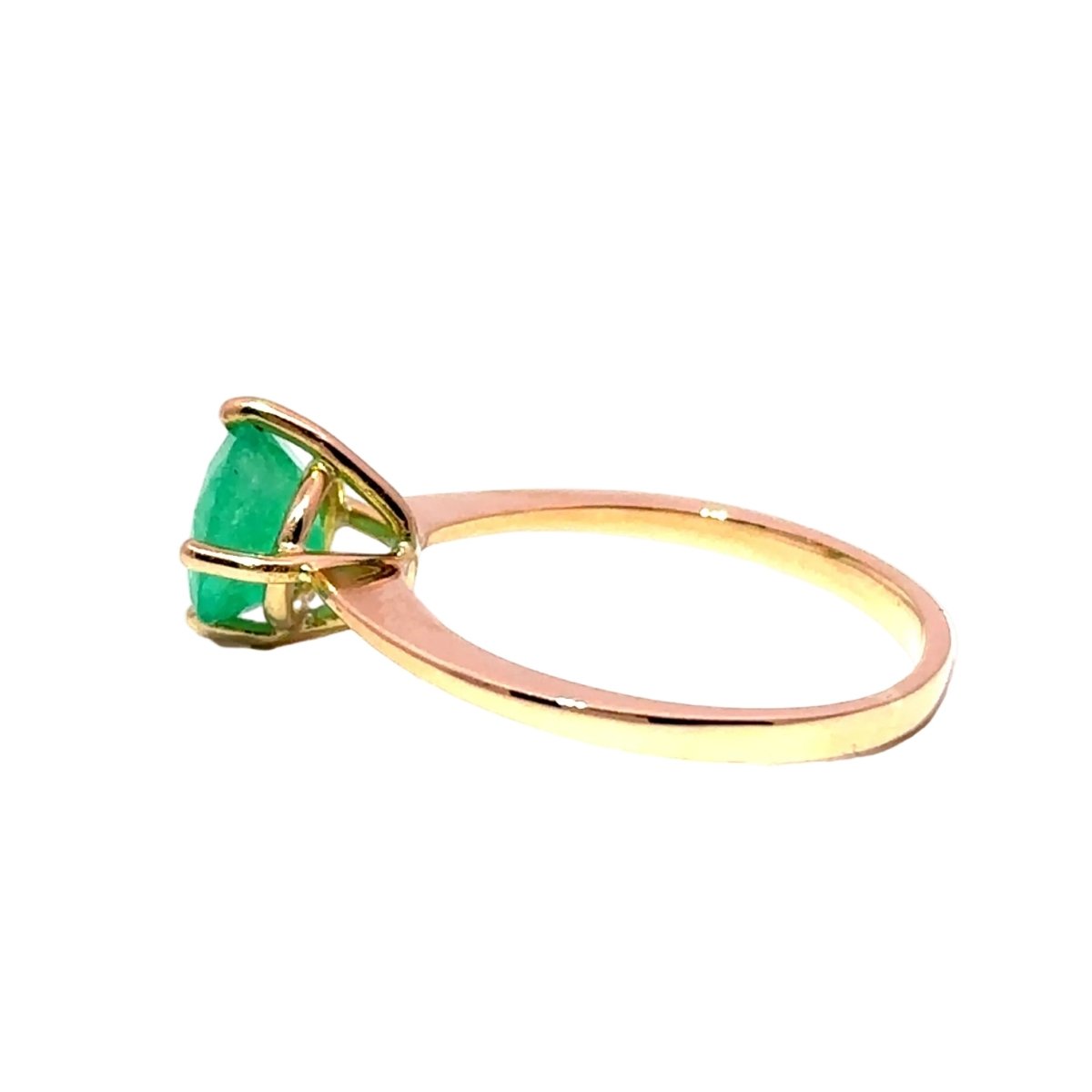Bague Solitaire en or jaune et émeraude - Castafiore