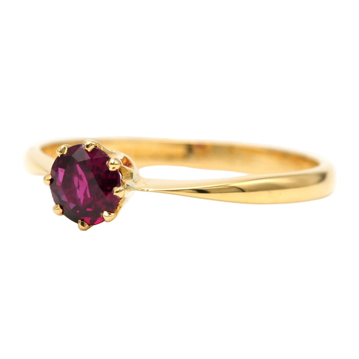 Bague Solitaire en or jaune et grenat - Castafiore
