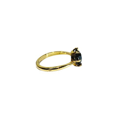 Bague Solitaire en or jaune et hématite - Castafiore