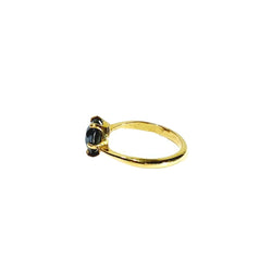 Bague Solitaire en or jaune et hématite - Castafiore