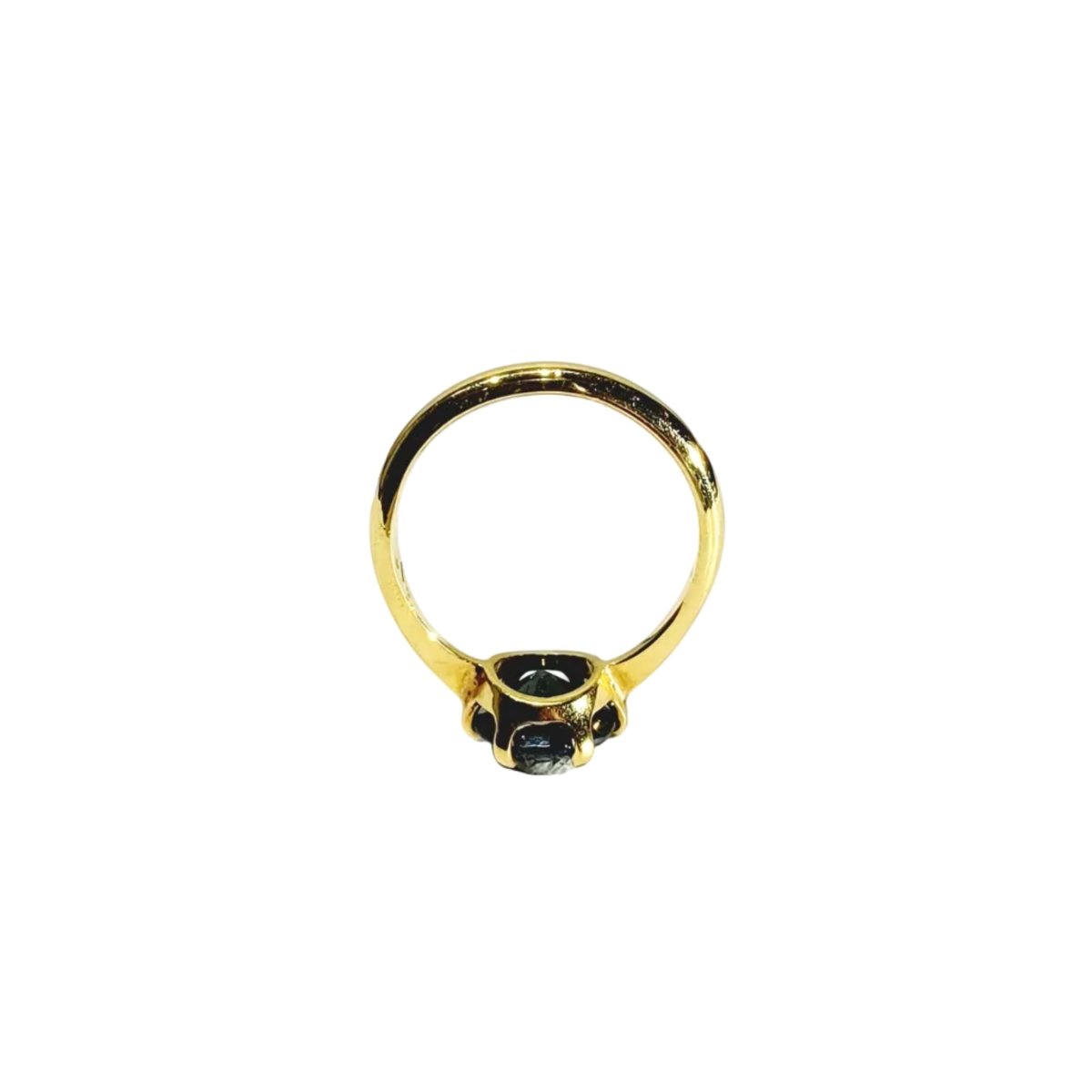 Bague Solitaire en or jaune et hématite - Castafiore