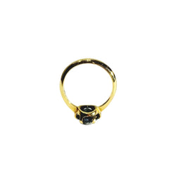 Bague Solitaire en or jaune et hématite - Castafiore