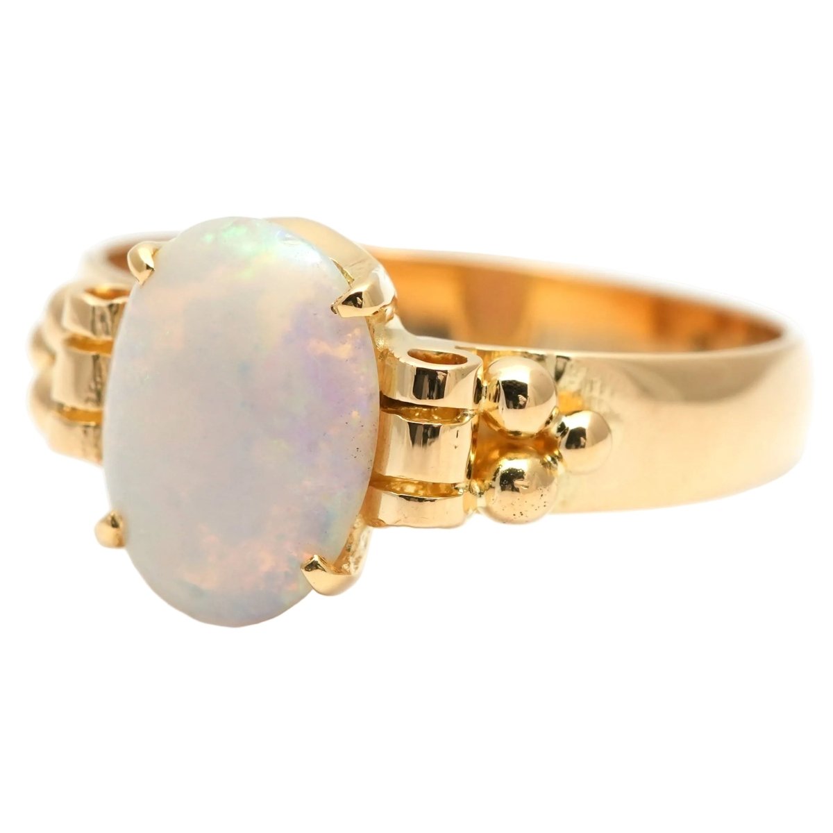 Bague Solitaire en or jaune et opale - Castafiore