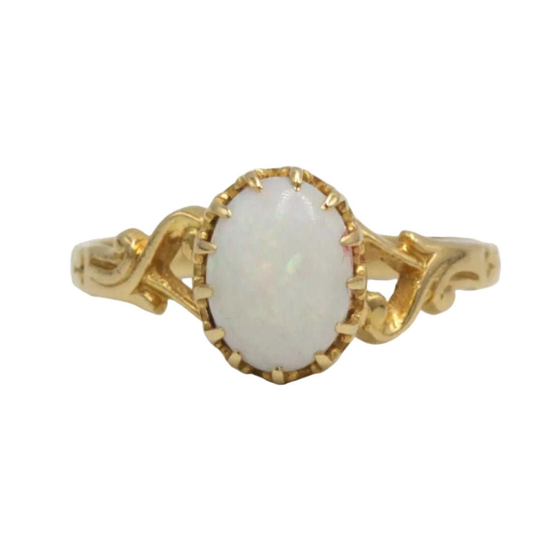 Bague Solitaire en or jaune et opale - Castafiore