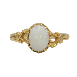 Bague Solitaire en or jaune et opale - Castafiore