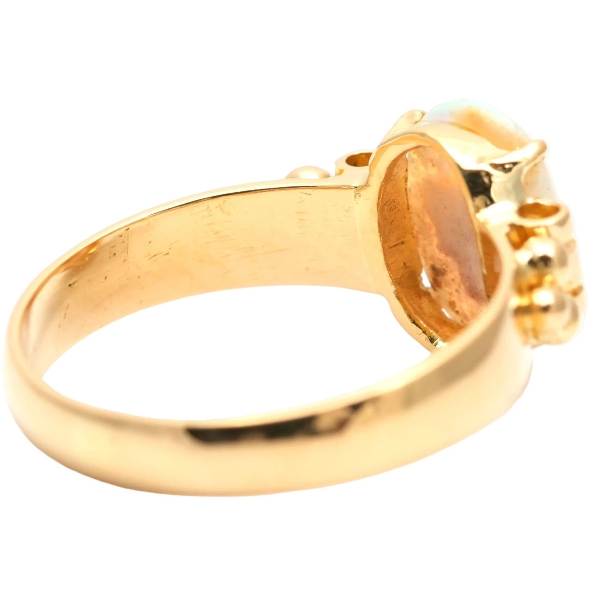 Bague Solitaire en or jaune et opale - Castafiore
