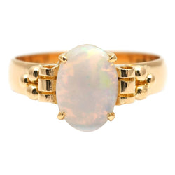 Bague Solitaire en or jaune et opale - Castafiore