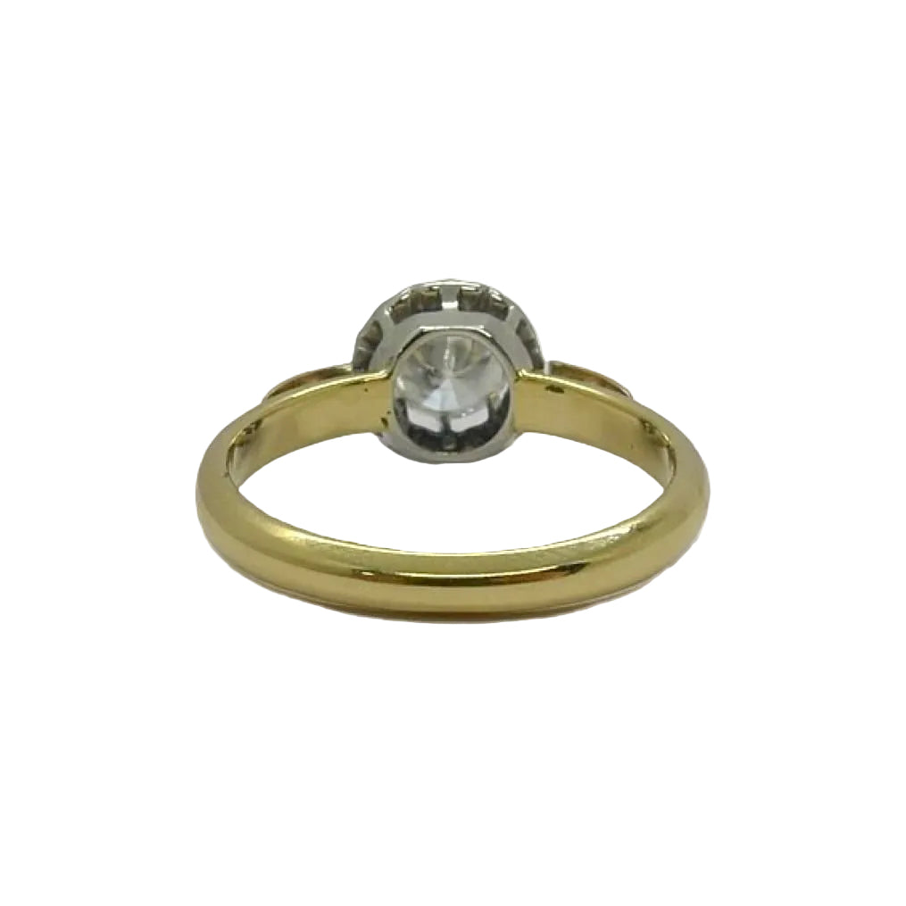 Bague solitaire en or jaune et or blanc avec diamant - Castafiore