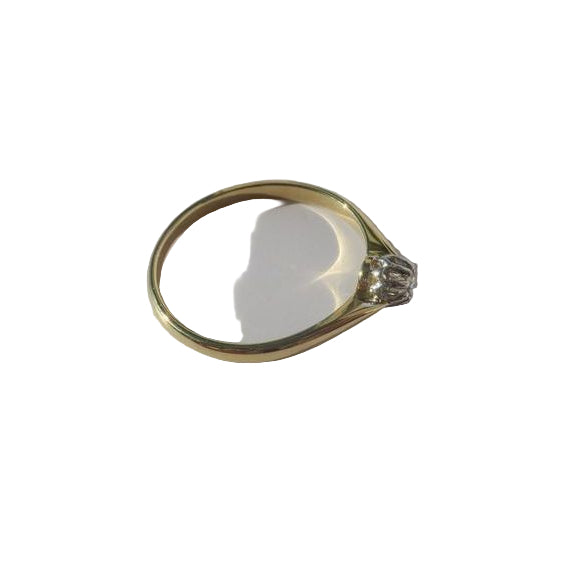 Bague solitaire en or jaune et or blanc avec diamant - Castafiore