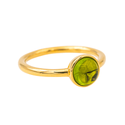 Bague Solitaire en or jaune et péridot - Castafiore