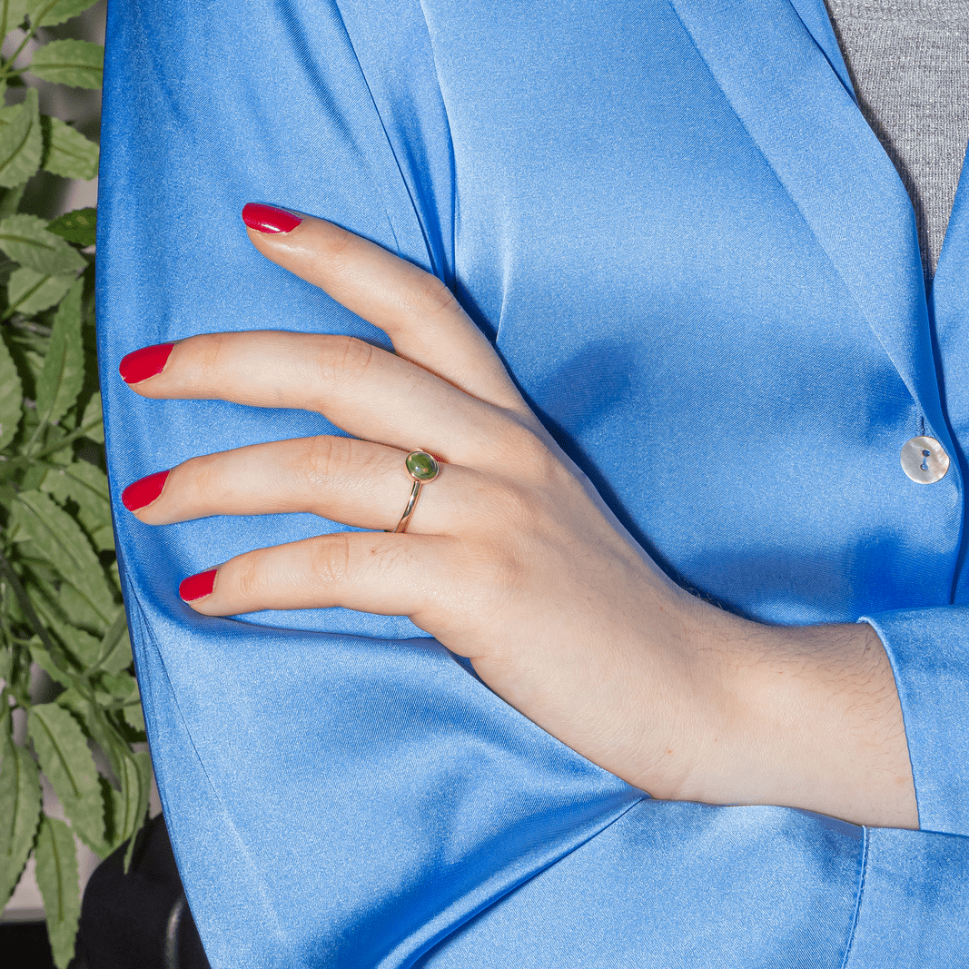 Bague Solitaire en or jaune et péridot - Castafiore