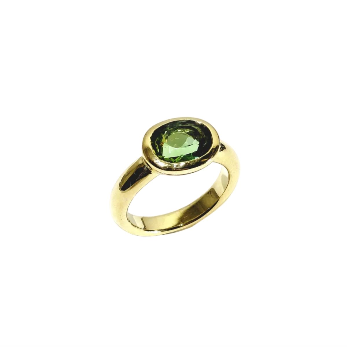 Bague Solitaire en or jaune et péridot - Castafiore