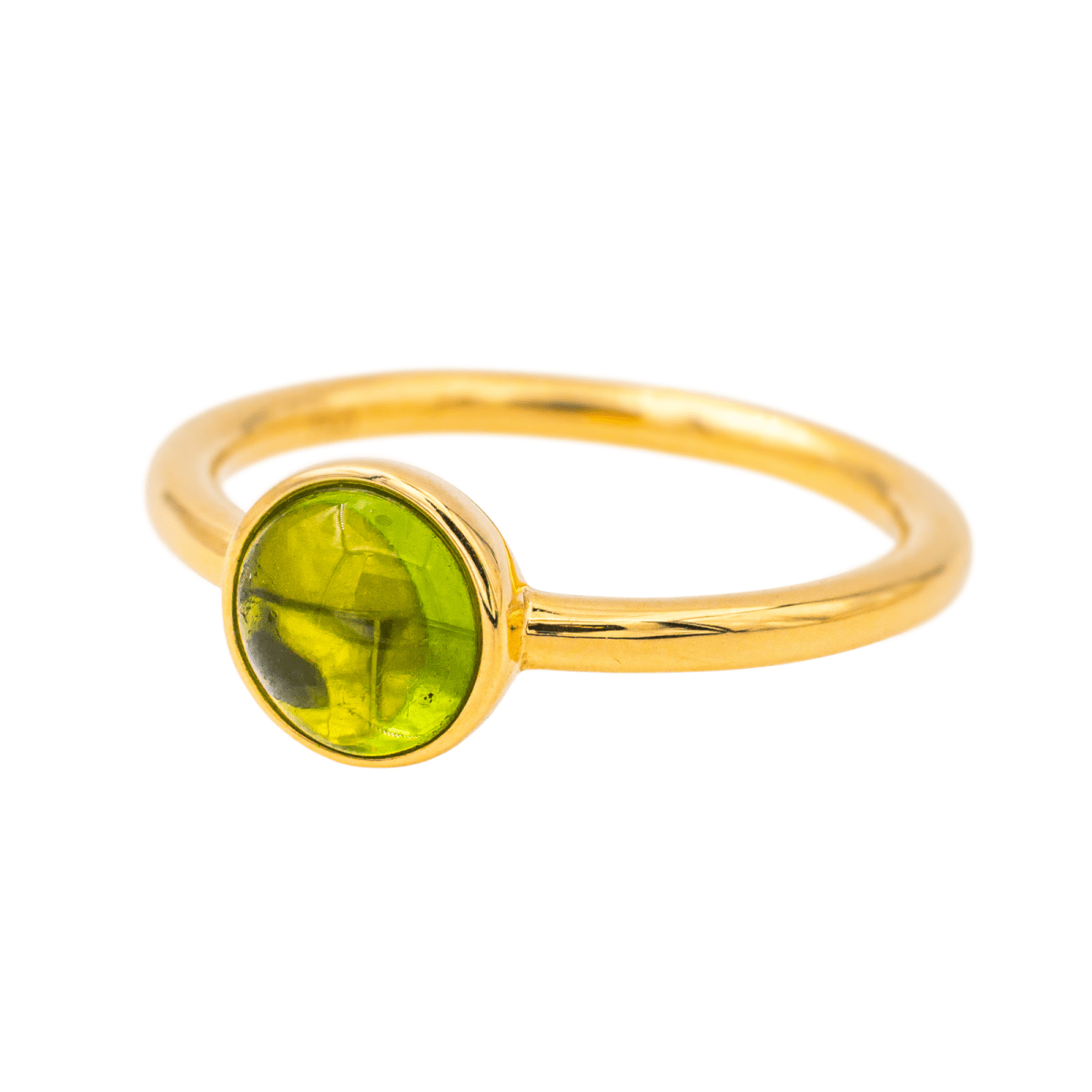 Bague Solitaire en or jaune et péridot - Castafiore