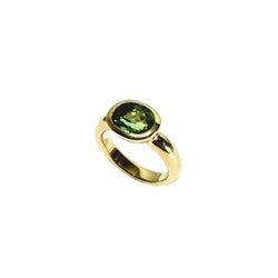 Bague Solitaire en or jaune et péridot - Castafiore