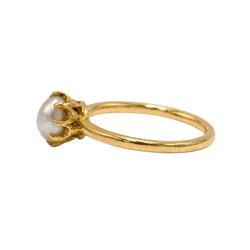 Bague Solitaire en or jaune et perle - Castafiore