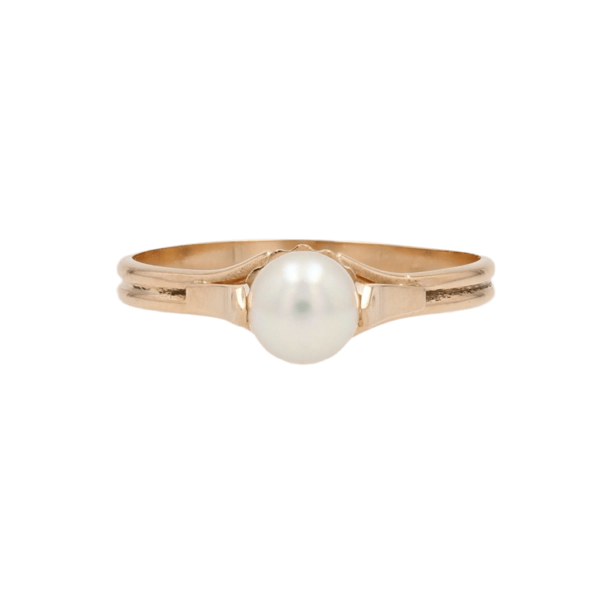 Bague Solitaire en or jaune et perle - Castafiore