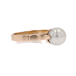 Bague Solitaire en or jaune et perle - Castafiore