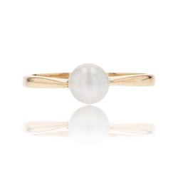Bague Solitaire en or jaune et perle - Castafiore