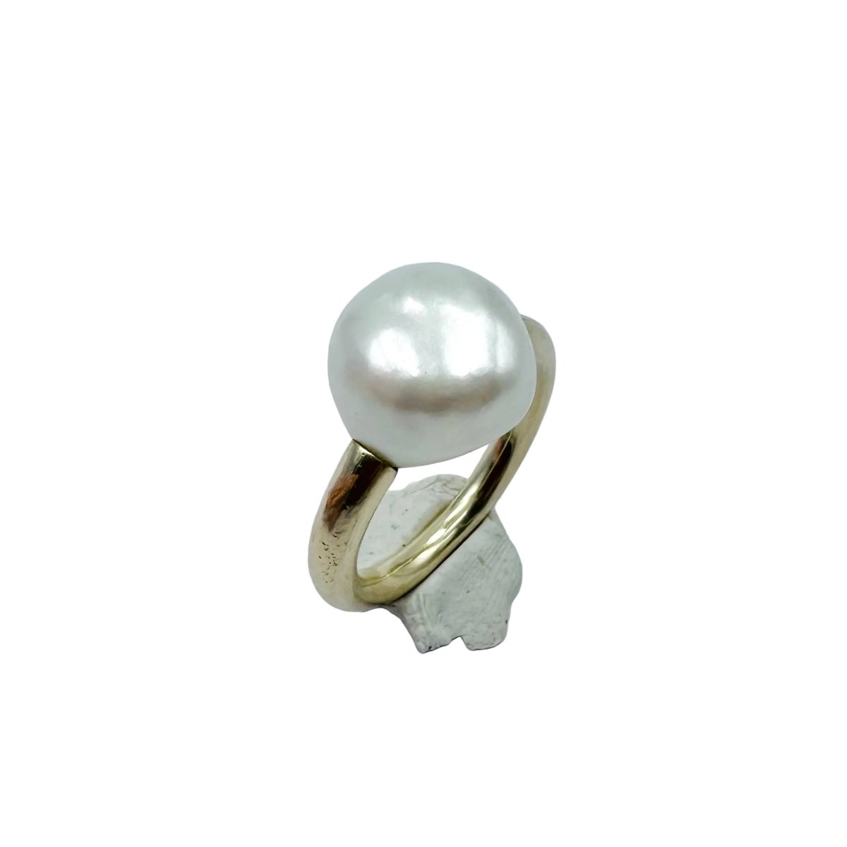 Bague Solitaire en or jaune et perle - Castafiore