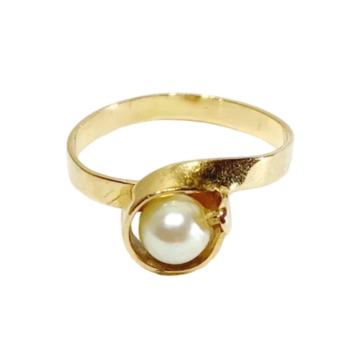 Bague Solitaire en or jaune et perle - Castafiore