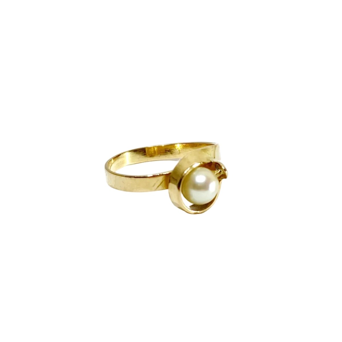 Bague Solitaire en or jaune et perle - Castafiore