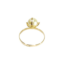Bague Solitaire en or jaune et perle - Castafiore