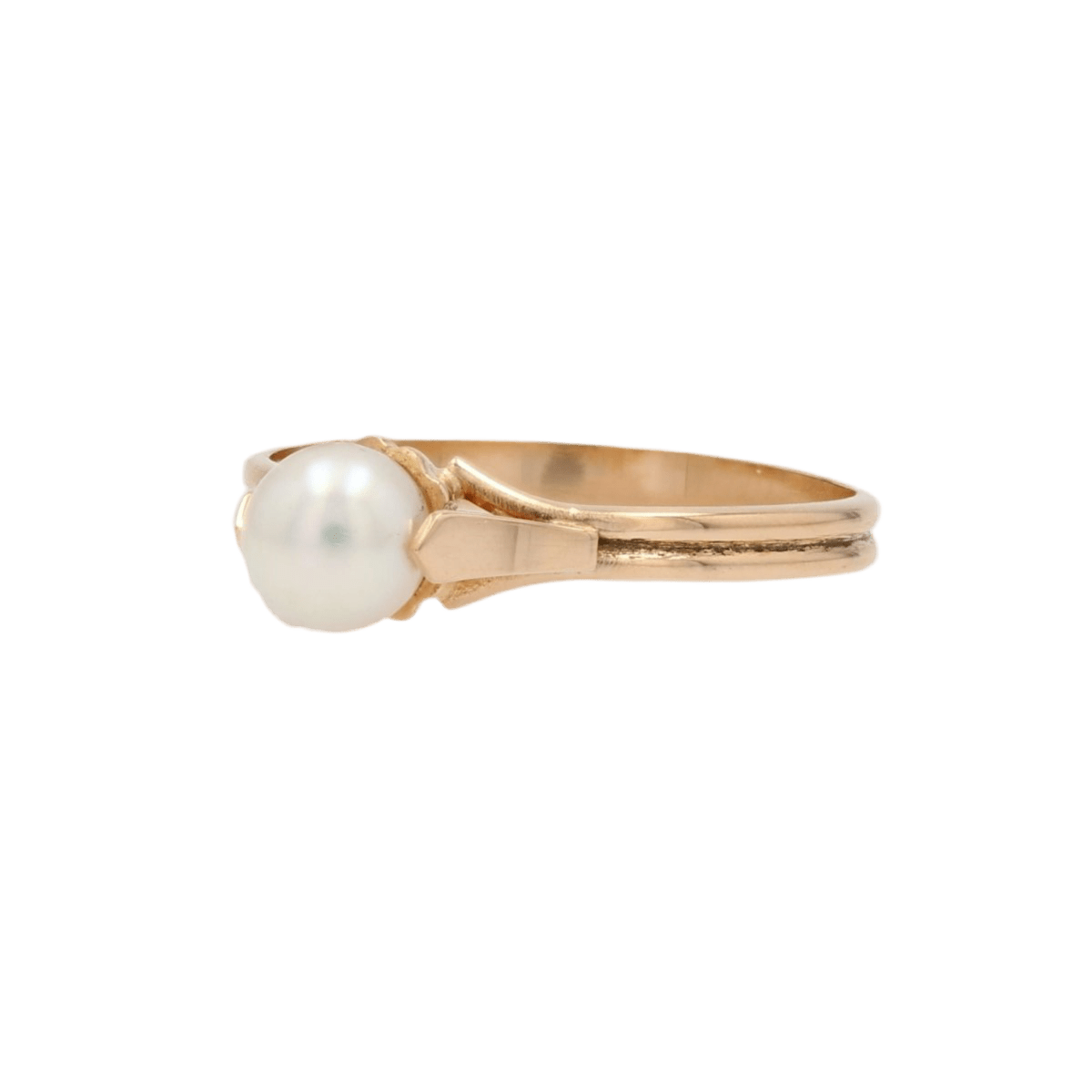 Bague Solitaire en or jaune et perle - Castafiore