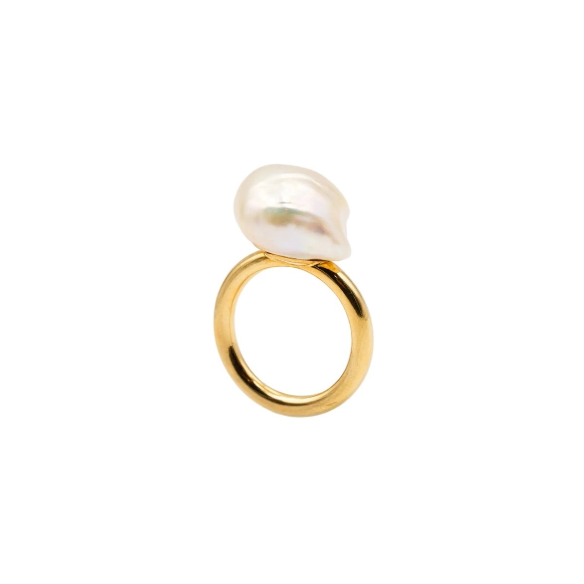 Bague Solitaire en or jaune et perle - Castafiore