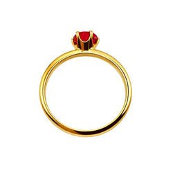 Bague Solitaire en or jaune et rubellite - Castafiore