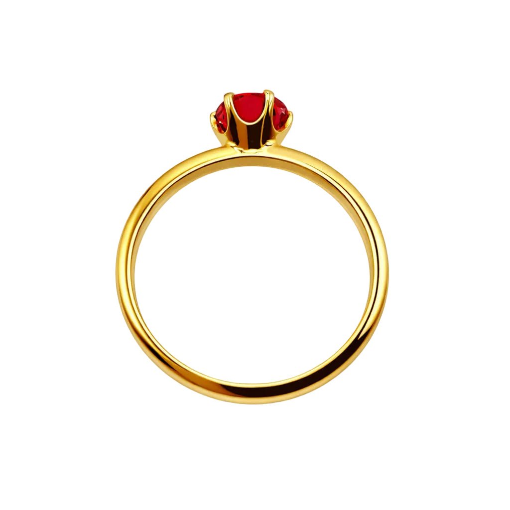 Bague Solitaire en or jaune et rubellite - Castafiore