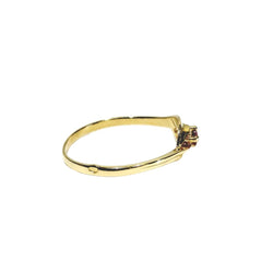 Bague Solitaire en or jaune et rubis - Castafiore