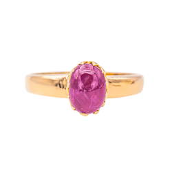 Bague Solitaire en or jaune et rubis - Castafiore