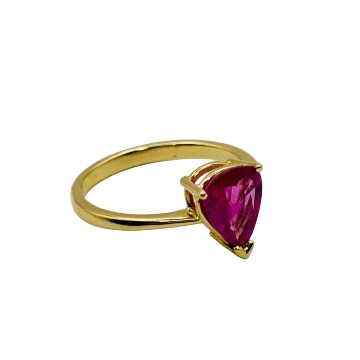 Bague Solitaire en or jaune et rubis - Castafiore