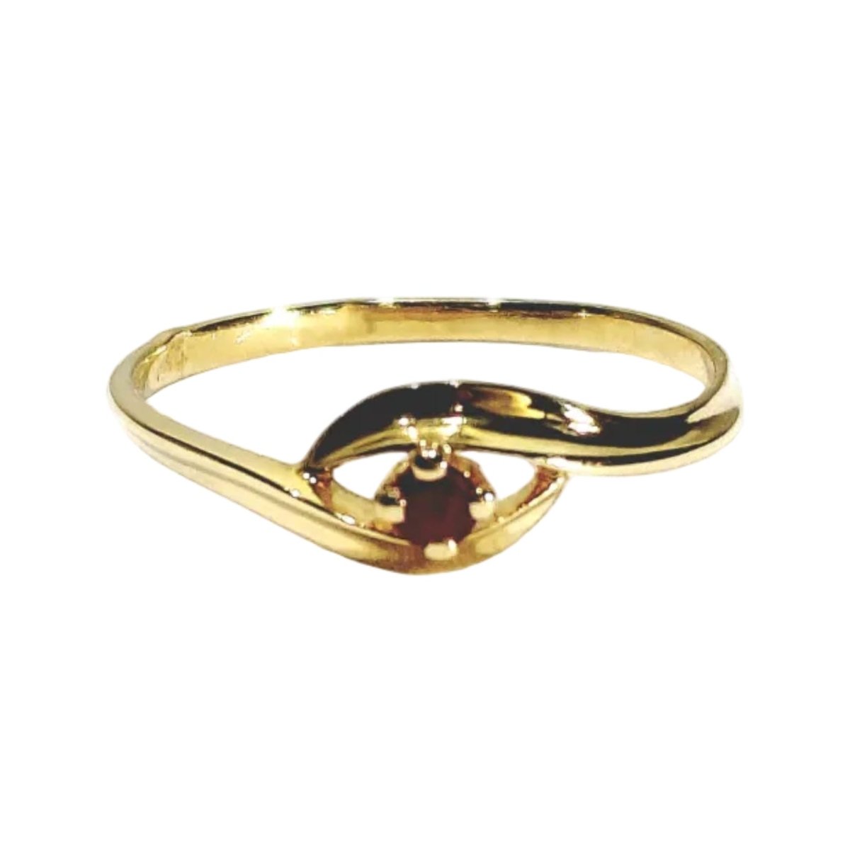 Bague Solitaire en or jaune et rubis - Castafiore