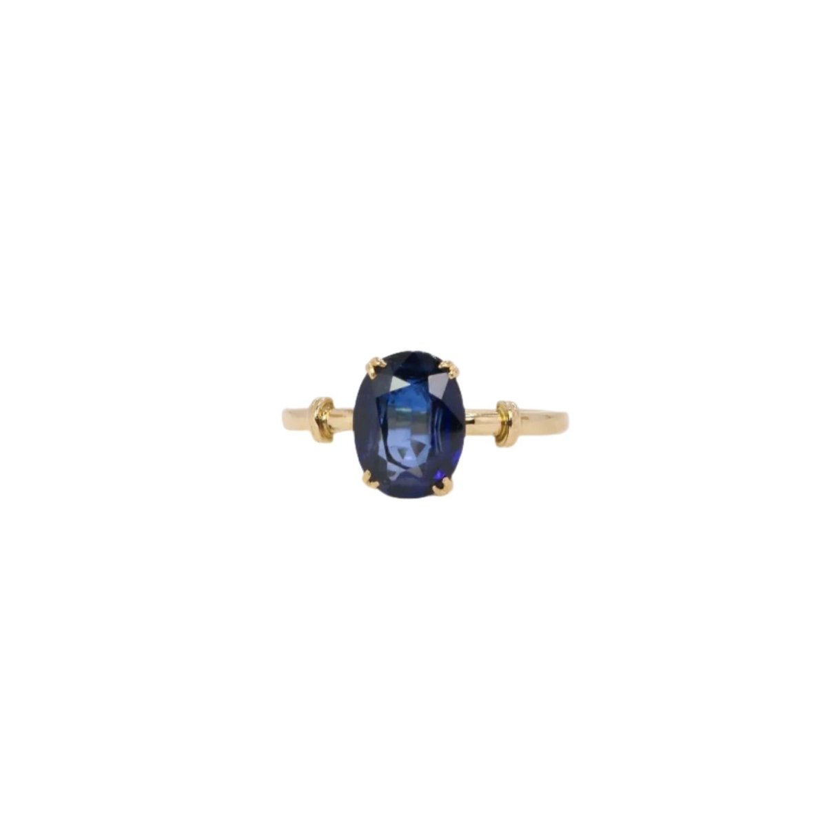 Bague Solitaire en or jaune et saphir - Castafiore