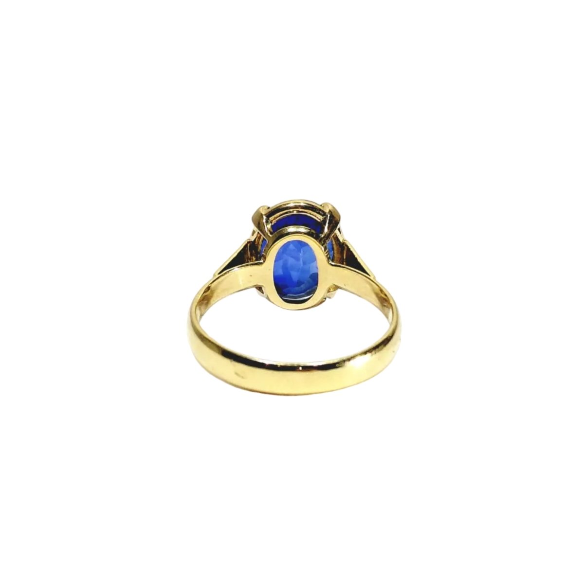 Bague Solitaire en or jaune et saphir - Castafiore