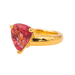 Bague Solitaire en or jaune et tourmaline - Castafiore