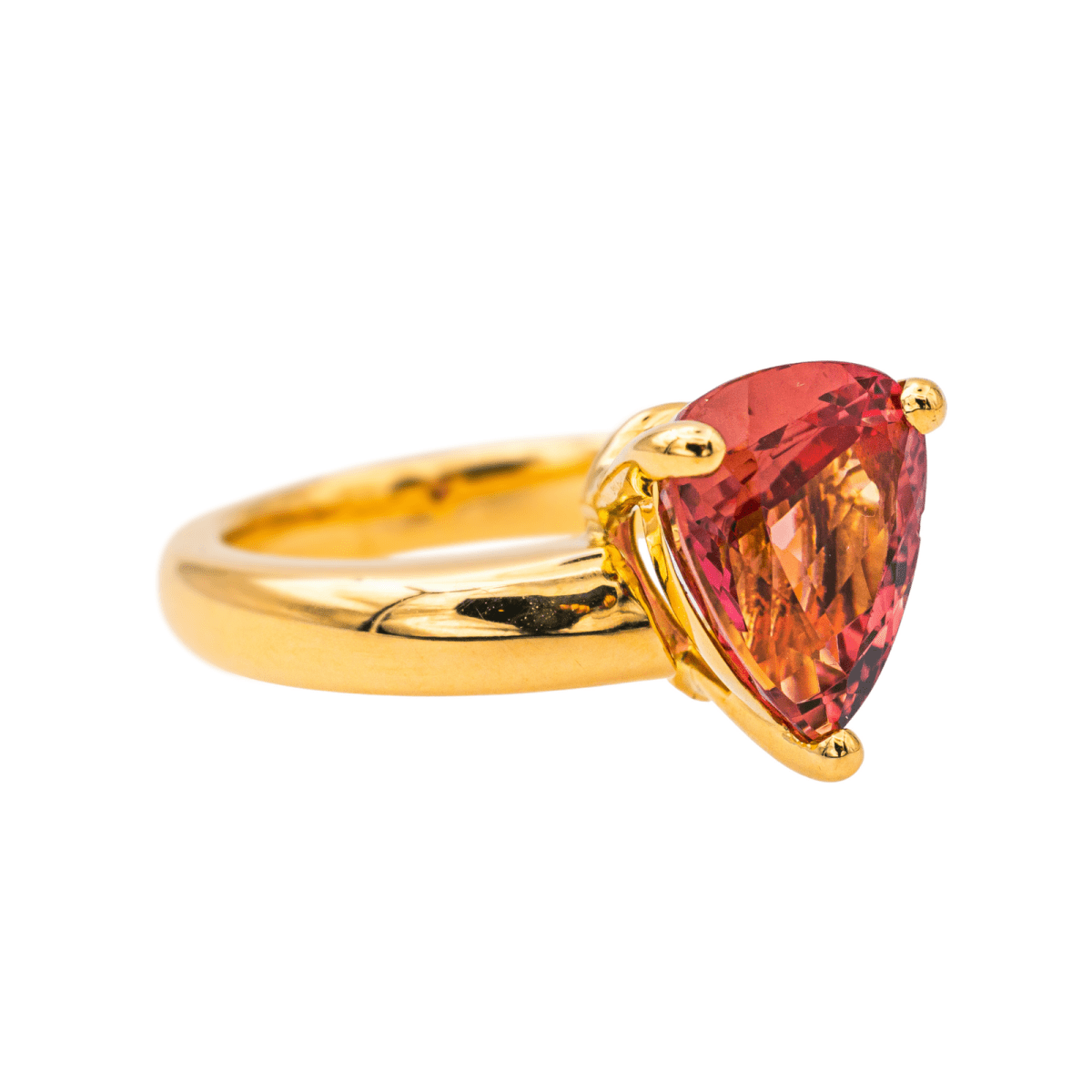 Bague Solitaire en or jaune et tourmaline - Castafiore