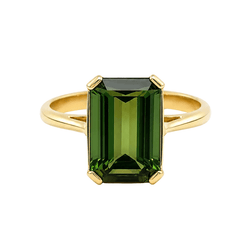Bague Solitaire en or jaune et tourmaline - Castafiore