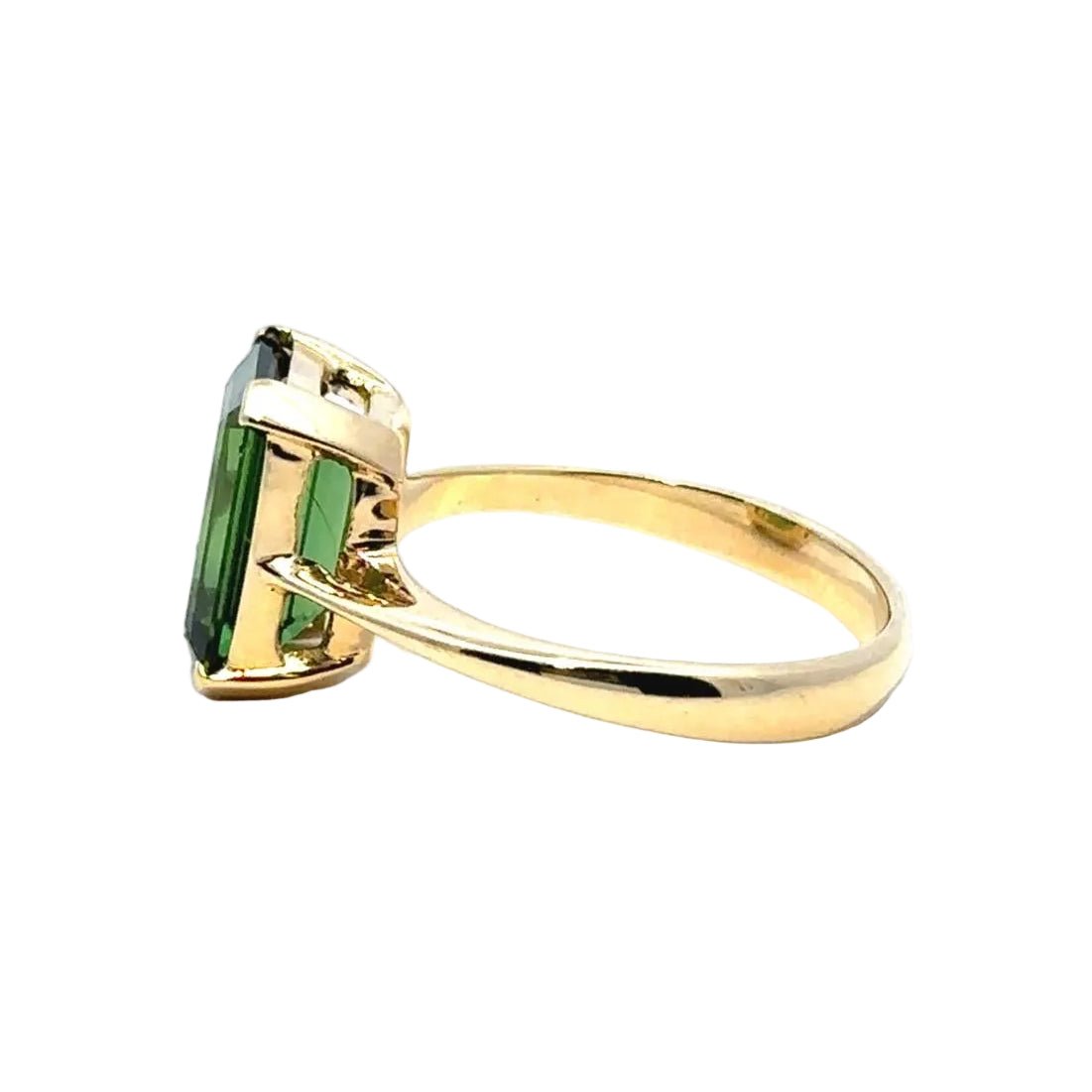 Bague Solitaire en or jaune et tourmaline - Castafiore
