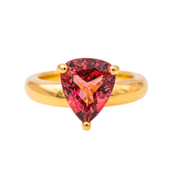 Bague Solitaire en or jaune et tourmaline - Castafiore