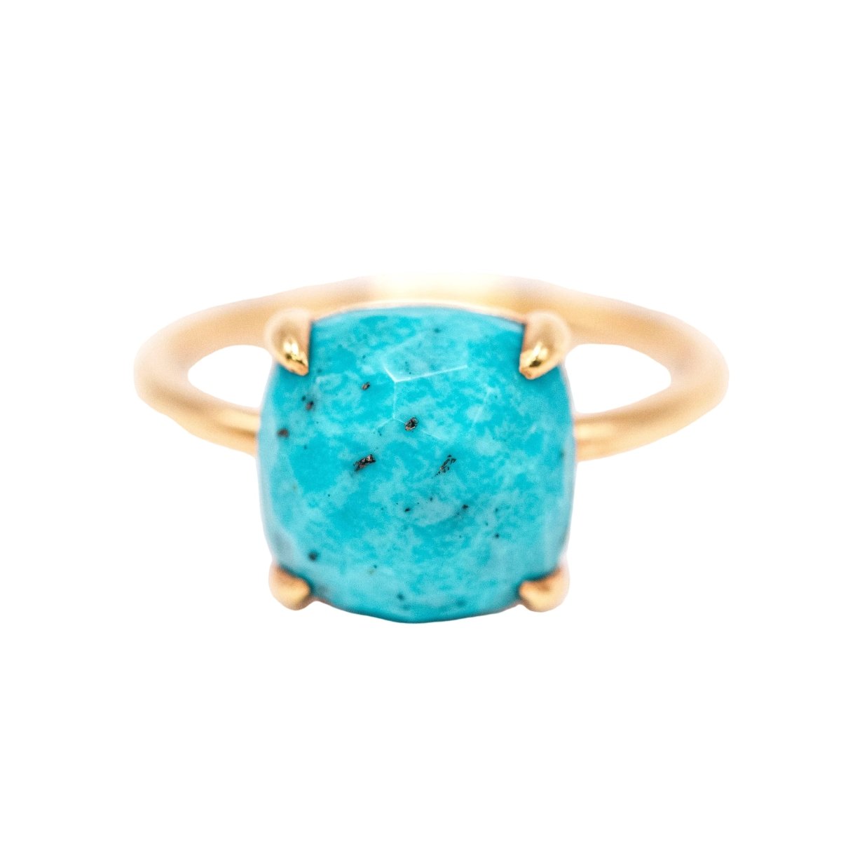 Bague Solitaire en or jaune et turquoise - Castafiore
