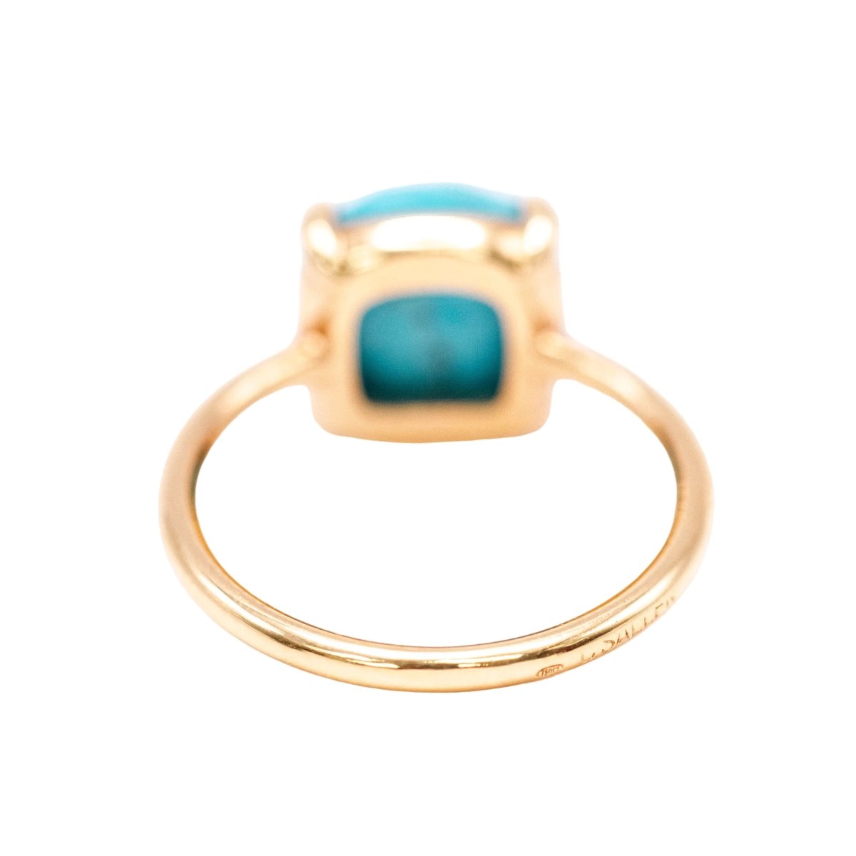 Bague Solitaire en or jaune et turquoise - Castafiore