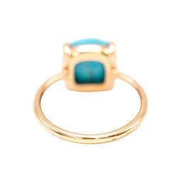 Bague Solitaire en or jaune et turquoise - Castafiore