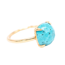 Bague Solitaire en or jaune et turquoise - Castafiore