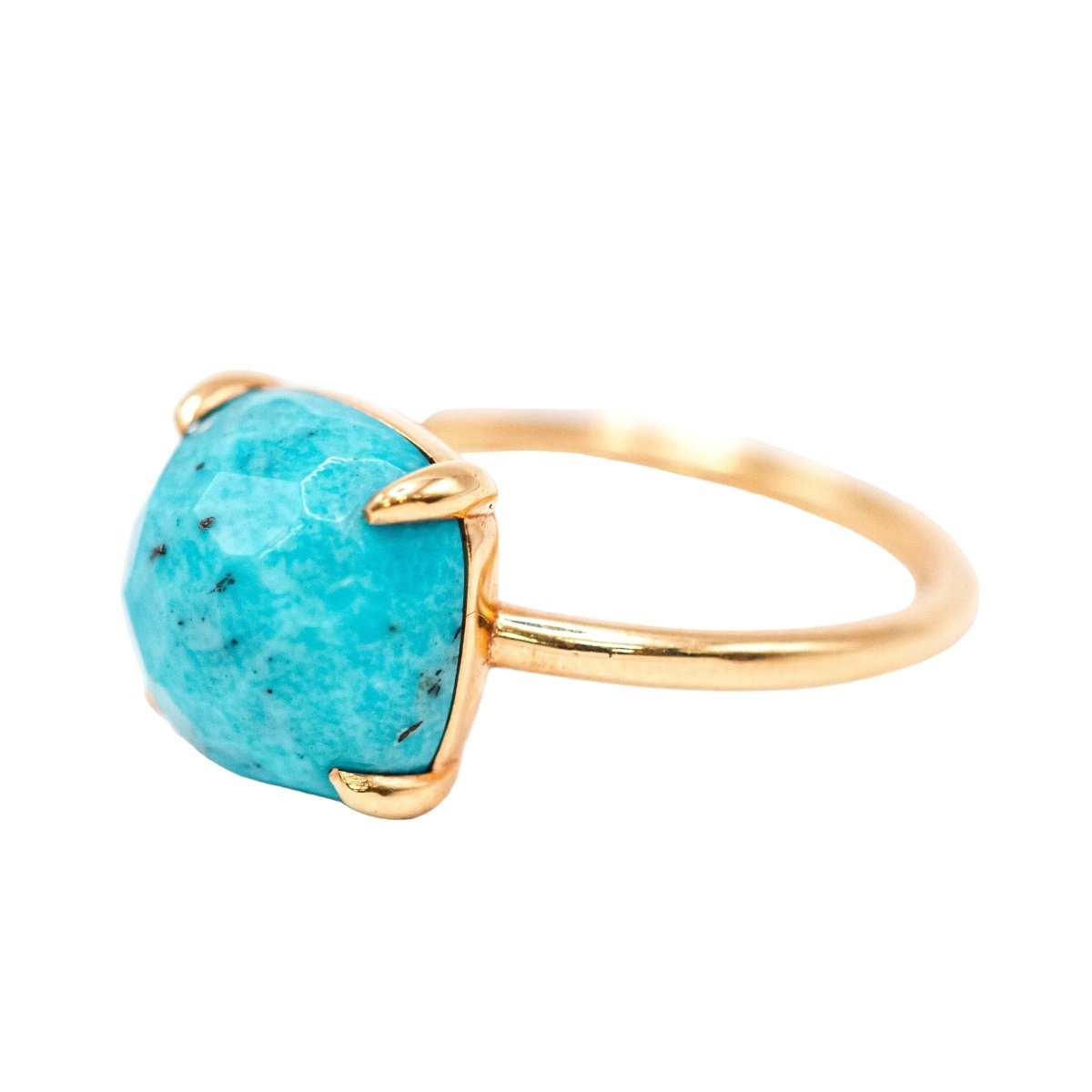 Bague Solitaire en or jaune et turquoise - Castafiore